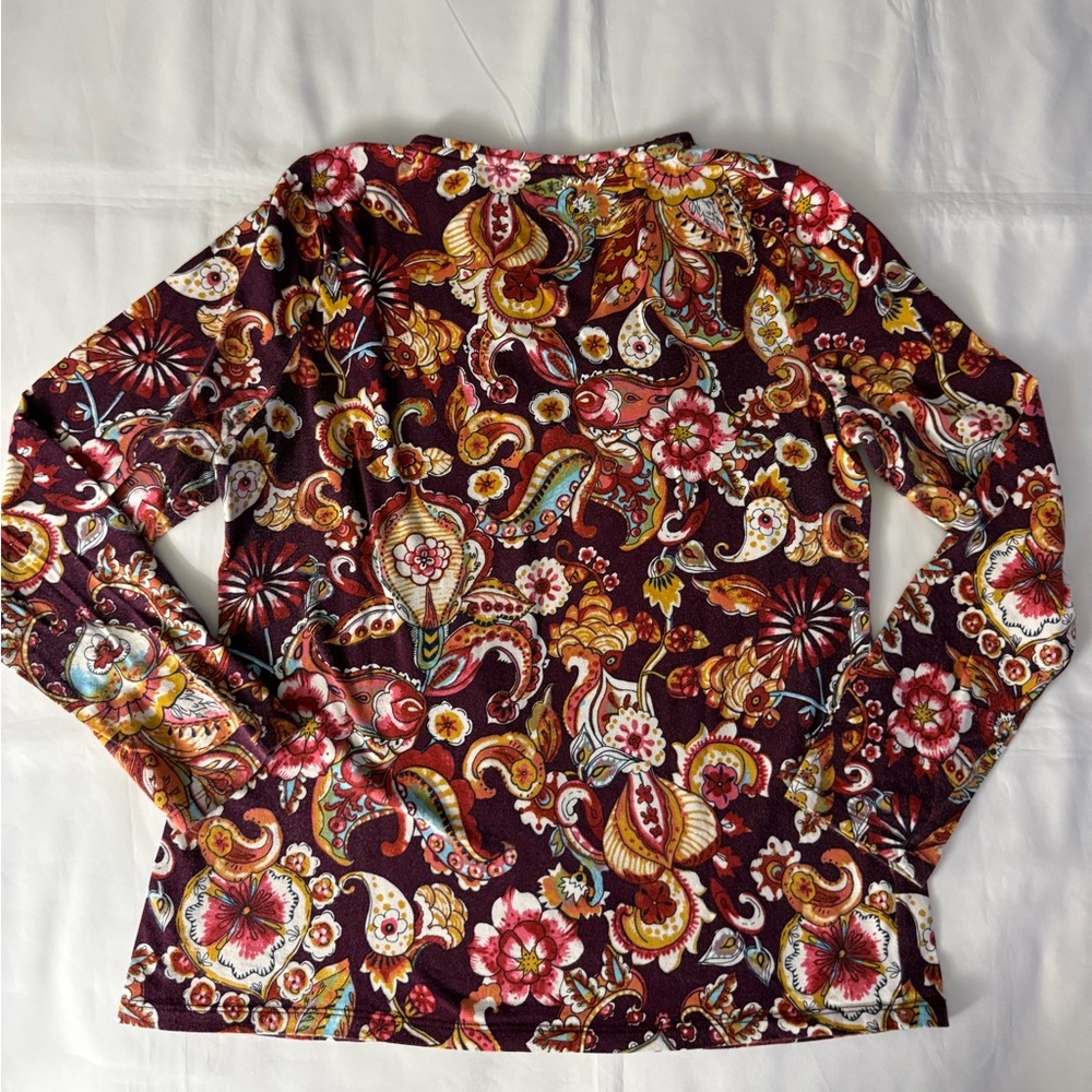 Talbots “The Talbots Tee” Long Sleeve Floral Print Crewneck Shirt - Petite - Picture 10 of 10